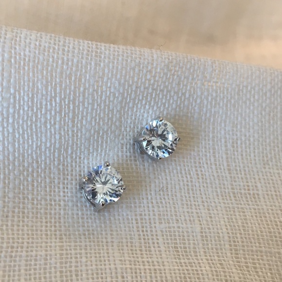 Cubic Zirconia Stud Earrings - Picture 2 of 6